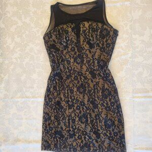 Sequin Hearts Size 5 Black Lace with Nude Little Black Dress Sexy Prom Date